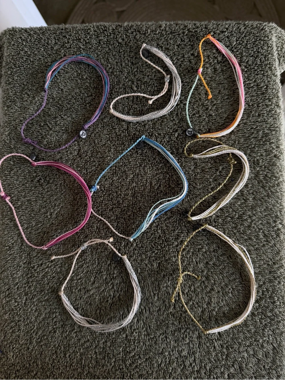 Pura Vida adult Multicolor Braided Bracelet Set - Pink, Blue, Purple, Yellow